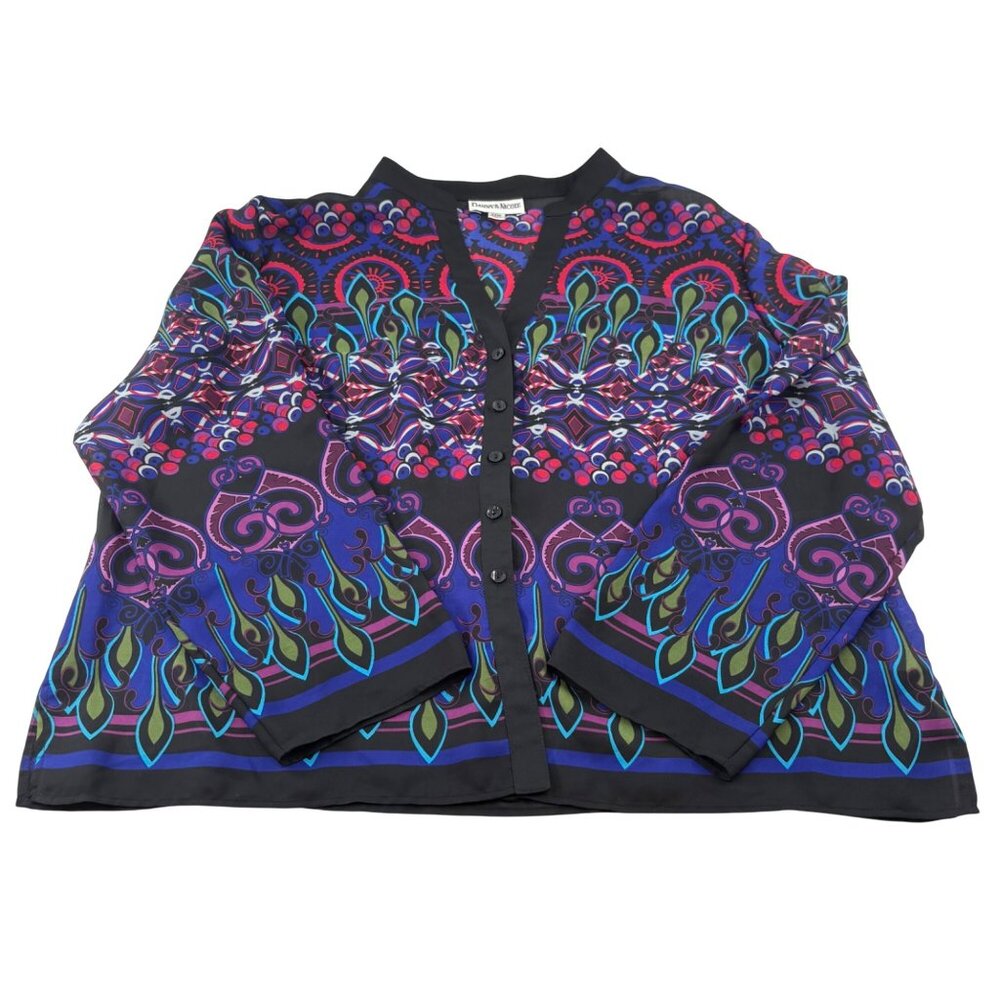 Danny & Nicole Women's Blouse 22W‎ Long Sleeve Button Up Jacket